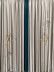 EQYHL225HA Extra Wide Gold Blue Grey Embroidered Double Pinch Pleat Ready Made Blockout Curtains For Dining Room