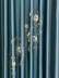 EQYHL225LA Extra Long Blue Embroidered Flowers Faux Silk Pinch Pleat Ready Made Blockout Curtains For Dining Room(Color: Blue)