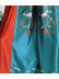QYHL225PS Silver Beach Embroidered Lotus Khaki Red Blue Faux Silk Blockout Curtains Fabric Samples(Color: Blue)