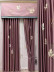 QYHL225R Silver Beach Embroidered Maple Leaves Red Blue Faux Silk Custom Made Curtains