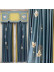 QYHL225R Silver Beach Embroidered Maple Leaves Red Blue Faux Silk Custom Made Curtains(Color: Blue)