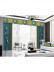 EQYHL225RA Extra Wide Embroidered Maple Leaves Red Blue Ready Made Pinch Pleat  Blockout Curtains For Dining Room