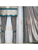 EQYHL225SA Extra Wide Embroidered Gourd Blue Grey Ready Made Pencil Pleat Blockout Curtains For Sliding Doors
