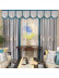 EQYHL225SA Extra Wide Embroidered Gourd Blue Grey Ready Made Pencil Pleat Blockout Curtains For Sliding Doors