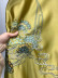 QYHL225US Silver Beach Embroidered Green Pines Champagne Blue Faux Silk Blockout Curtains Fabric Samples(Color: Champagne gold)