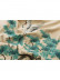 EQYHL226AA Silver Beach Embroidered Pine Trees And Cranes Faux Silk Pleated Ready Made Curtains