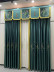 QYHL226BA Silver Beach Embroidered Orchid Fragrant Thoroughwort Faux Silk Pleated Ready Made Curtains(Color: Green)
