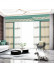 QYHL226CA Silver Beach Embroidered Green Beige Faux Silk Pleated Ready Made Curtains