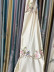 EQYHL226GA Silver Beach Embroidered Birds Faux Silk Pinch Pleat Ready Made Curtains(Color: White)