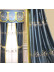 EQYHL226GA Silver Beach Embroidered Birds Faux Silk Pinch Pleat Ready Made Curtains(Color: Blue)
