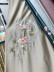 QYHL226J Silver Beach Embroidered Peach Blossom Faux Silk Custom Made Curtains(Color: Grey)