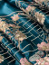 EQYHL226MA Silver Beach Embroidered Flowers Faux Silk Pleated Ready Made Curtains(Color: Blue)