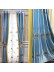 QYHL226ND Silver Beach Embroidered Peony Faux Silk Blockout Eyelet Ready Made Curtains