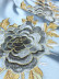 QYHL226N Silver Beach Embroidered Peony Faux Silk Beautiful Custom Made Curtains For Living Room