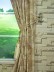 Eos Ancient Life Printed Faux Linen Back Tab Curtain Tassel Tieback