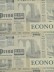Eos Newspaper Printed Faux Linen Fabric Sample (Color: Rackley)