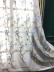 QYL2020E Silver Beach Embroidered Blessed Faux Silk Custom Made Curtains(Color: Blue Sheer)