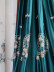 QYL2020I Silver Beach Embroidered Full moon Faux Silk Custom Made Curtains