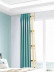 QYOM1221D Baker Mushroom Blue Yellow Custom Made Children Curtains(Color: Blue)
