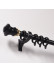 QYR01 1-1/8" Diameter Acropolis Aluminum Alloy Single/Double Curtain Rod Set (Color: Black finial two)