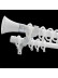 QYR0621 1-1/8" Coree Aluminum Alloy Double Curtain Rod Sets(Color: White)