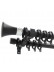 QYR0621 1-1/8" Coree Aluminum Alloy Double Curtain Rod Sets(Color: Black)