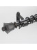 QYR0720 1-1/8" Duval Aluminum Alloy Single Curtain Rod Set(Color: Black wall mount)