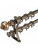 QYR08 1-1/8" Grattai Crystal Ball Finial Aluminum Alloy Single Double Curtain rod set