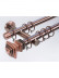 QYR09 1-1/8" Hayward Red Bronze Steel Curtain Rod Set With Ball And Square Finial  