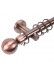 QYR09 1-1/8" Hayward Red Bronze Steel Curtain Rod Set With Ball And Square Finial(Color: Red Bronze Ball Finial) 