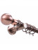 QYR09 1-1/8" Hayward Red Bronze Steel Curtain Rod Set With Ball And Square Finial  