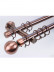 QYR09 1-1/8" Hayward Red Bronze Steel Curtain Rod Set With Ball And Square Finial  