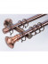 QYR09 1-1/8" Hayward Red Bronze Steel Curtain Rod Set With Ball And Square Finial  