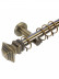 QYR10 1-1/8" Hayward Green Bronze Steel Curtain Rod Set With Ball And Square Finial (Color: Green Bronze Square Finial)