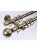 QYR10 1-1/8" Hayward Green Bronze Steel Curtain Rod Set With Ball And Square Finial  