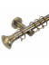 QYR10 1-1/8" Hayward Green Bronze Steel Curtain Rod Set With Ball And Square Finial(Color: Green Bronze Speaker Finial)  
