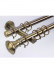 QYR10 1-1/8" Hayward Green Bronze Steel Curtain Rod Set With Ball And Square Finial  