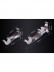 QYR11 Keira White Crack Champagne Aluminum Alloy Curtain Rod Set With Rollers and Rings