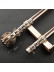 QYR11 Keira White Crack Champagne Aluminum Alloy Curtain Rod Set With Rollers and Rings
