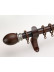 QYR15 Tate 1-1/8" Diameter Aluminum Alloy Wood Grain Single Double Curtain rod set(Color: Black walnut)