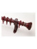 QYR15 Tate 1-1/8" Diameter Aluminum Alloy Wood Grain Single Double Curtain rod set(Color: Red wood)