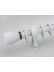 QYR17 1-3/16" Diameter Zeil  Aluminum Alloy Single Double Curtain rod set(Color: White)