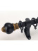 QYR17 1-3/16" Diameter Zeil  Aluminum Alloy Single Double Curtain rod set(Color: Black)