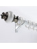 QYR18 1-1/8" Diameter Royal  Aluminum Alloy Wood Grain Single Double Curtain rod set(Color: White oak)