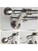 QYR1920 1-1/8" Nickel Silver Steel Curtain Rod Set With Crystal And Ball Finial