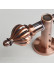QYR1921 1-1/8" Red Bronze Steel Curtain Rod Set With Crown And Ball Finial(Color: Red Bronze Crown Finial)