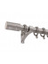 QYR20 1-1/8" Diameter Luxury White Black Bronze Column Finial Aluminum Alloy Single Double Curtain rod set(Color: Grey)