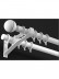 QYR24 1-1/8" White Black Wall Mount Thick Single Double Curtain Rod Sets