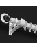 QYR24 1-1/8" White Black Wall Mount Thick Single Double Curtain Rod Sets(Color: White Moon Finial)