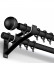QYR24 1-1/8" White Black Wall Mount Thick Single Double Curtain Rod Sets